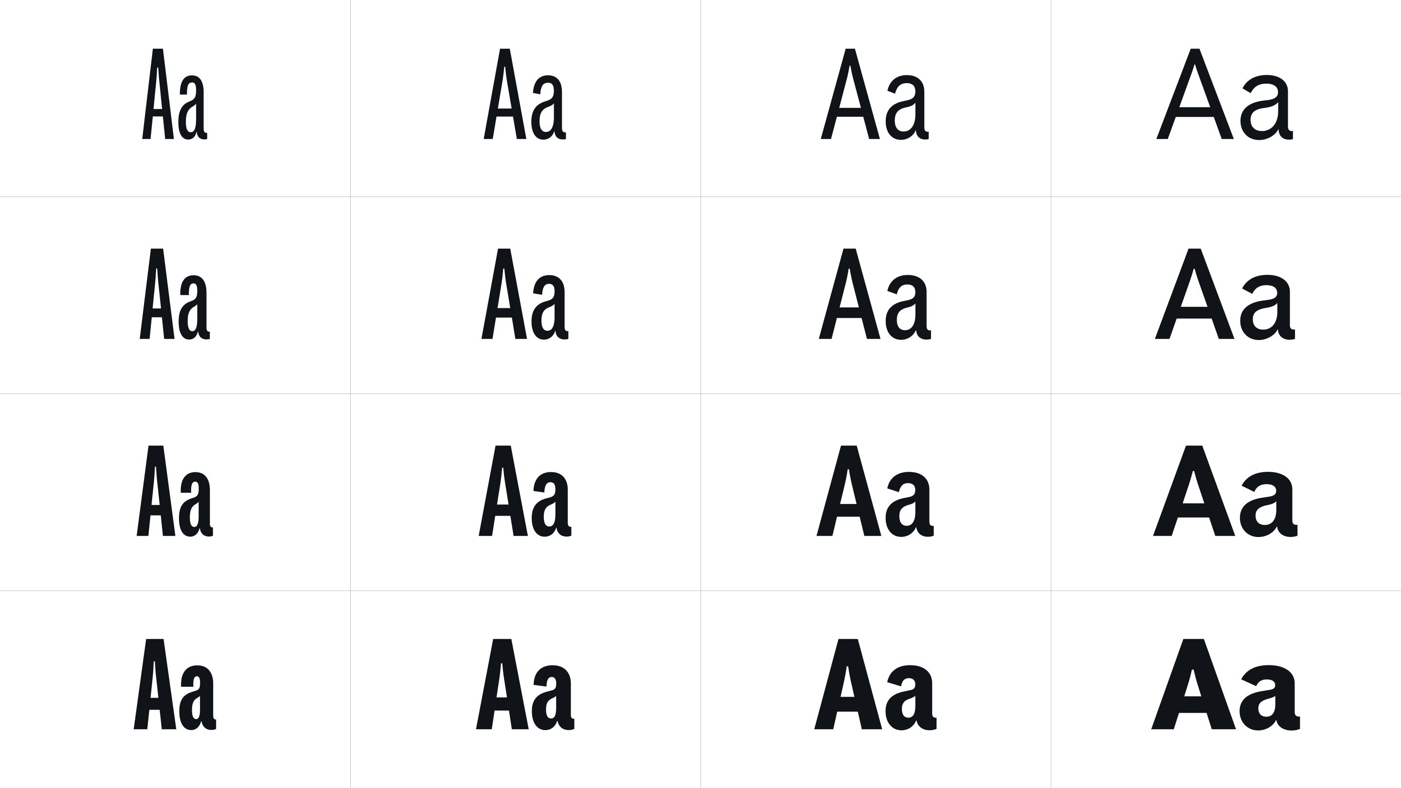 GD Grio — overview of widths and weights