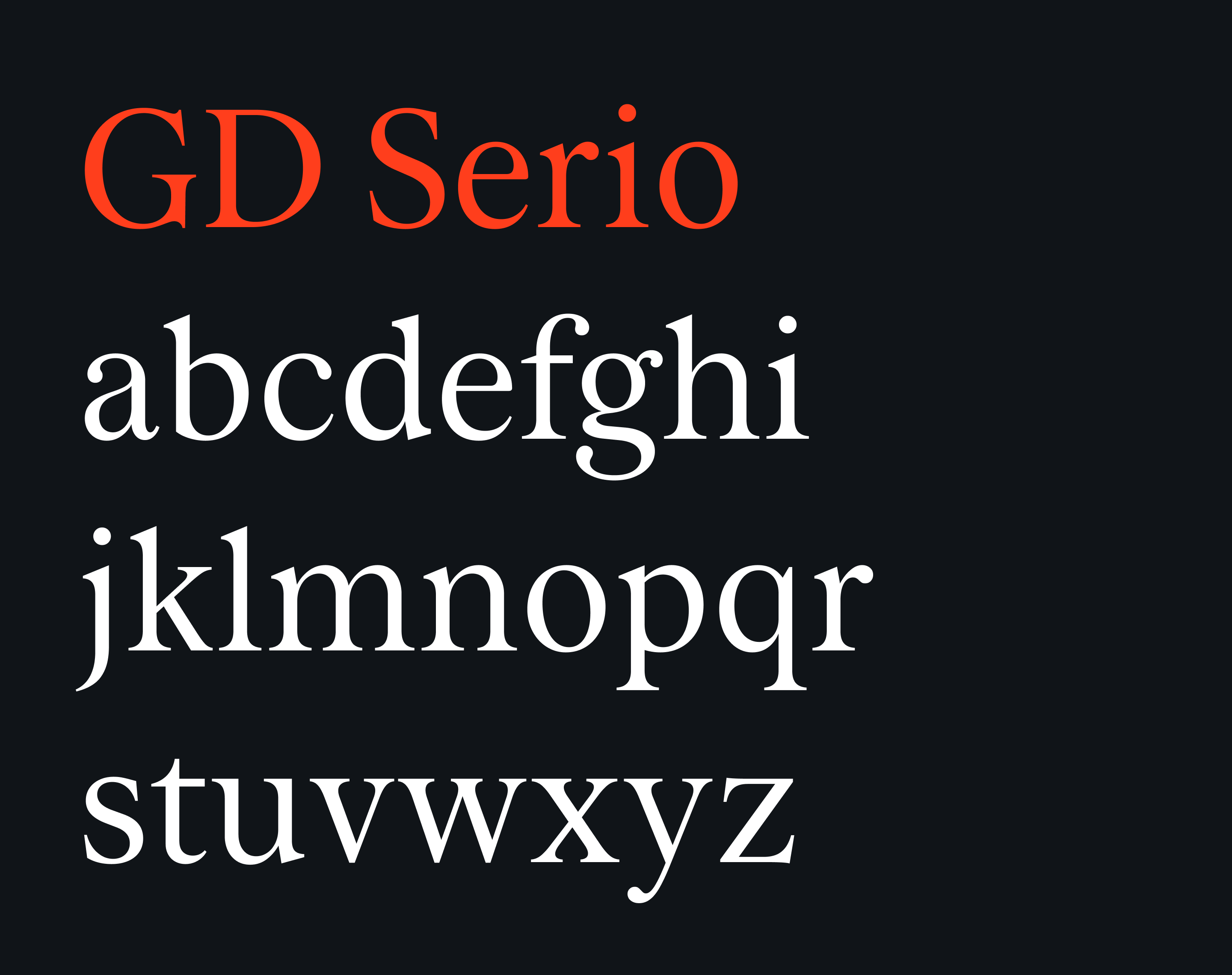 GD Serio Display lowercase alphabet
